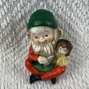 Homco Christmas Figurine 5205 Vintage AKA Murder Elf with Knife Killer Doll Girl